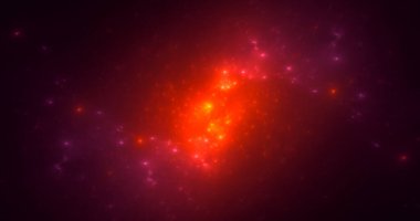 Soyut kırmızı fraktal ışık arkaplanı 3 boyutlu oluşturuluyor