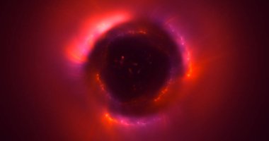 Soyut çok renkli fraktal ışık arkaplanı 3B görüntüleme