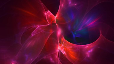 Soyut çok renkli fraktal ışık arkaplanı 3B görüntüleme