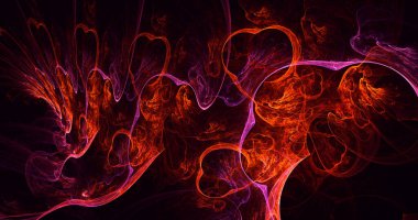 Soyut çok renkli fraktal ışık arkaplanı 3B görüntüleme