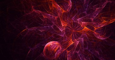 Soyut çok renkli fraktal ışık arkaplanı 3B görüntüleme
