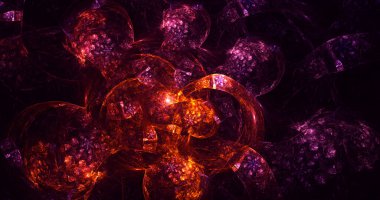 3B soyut renkli fraktal ışık arkaplanı oluşturma