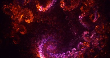 Soyut çok renkli fraktal ışık arkaplanı 3B görüntüleme