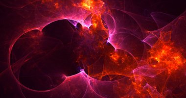 Soyut çok renkli fraktal ışık arkaplanı 3B görüntüleme