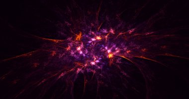 Soyut çok renkli fraktal ışık arkaplanı 3B görüntüleme