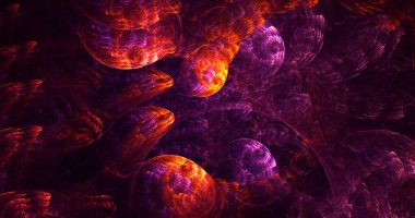 Soyut çok renkli fraktal ışık arkaplanı 3B görüntüleme