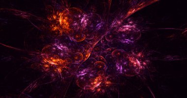 Soyut çok renkli fraktal ışık arkaplanı 3B görüntüleme