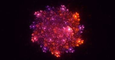 Soyut çok renkli fraktal ışık arkaplanı 3B görüntüleme