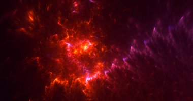 Soyut çok renkli fraktal ışık arkaplanı 3B görüntüleme