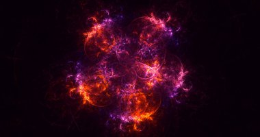 Soyut çok renkli fraktal ışık arkaplanı 3B görüntüleme