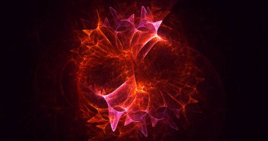 Soyut çok renkli fraktal ışık arkaplanı 3B görüntüleme