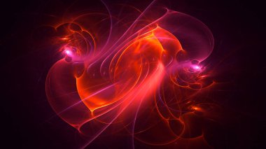 3B soyut renkli fraktal ışık arkaplanı oluşturma