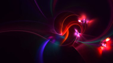 3B soyut renkli fraktal ışık arkaplanı oluşturma