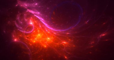 3B soyut renkli fraktal ışık arkaplanı oluşturma