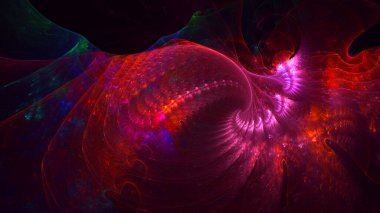 3B soyut renkli fraktal ışık arkaplanı oluşturma