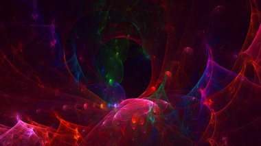 3B soyut renkli fraktal ışık arkaplanı oluşturma