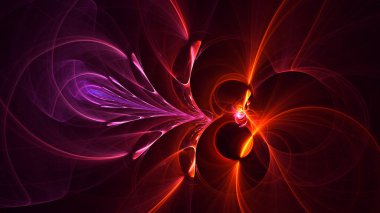 3B soyut renkli fraktal ışık arkaplanı oluşturma