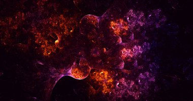 Soyut çok renkli fraktal ışık arkaplanı 3B görüntüleme