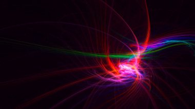 Soyut çok renkli fraktal ışık arkaplanı 3B görüntüleme