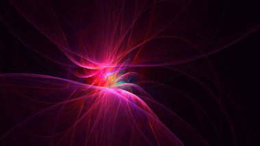 Soyut çok renkli fraktal ışık arkaplanı 3B görüntüleme