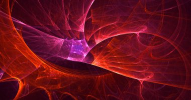 Soyut çok renkli fraktal ışık arkaplanı 3B görüntüleme