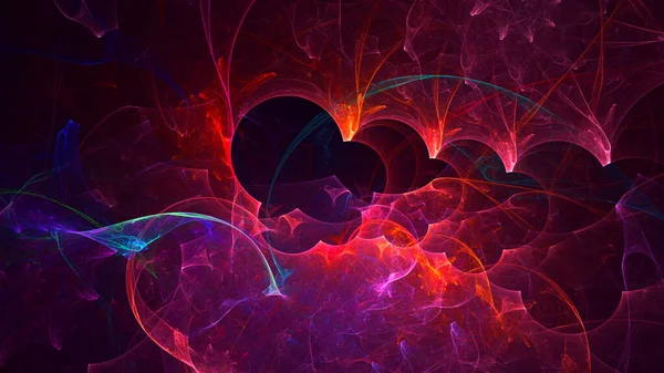 Soyut çok renkli fraktal ışık arkaplanı 3B görüntüleme