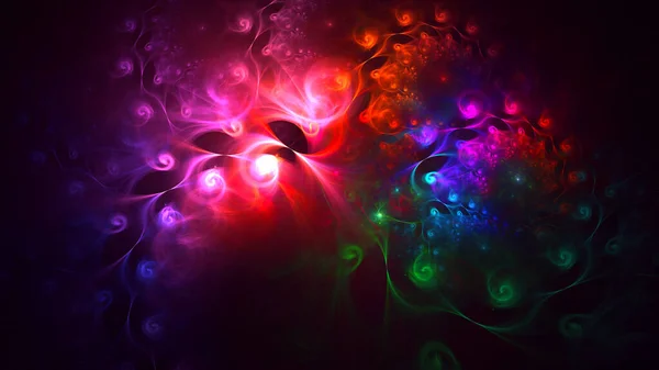 Rendering Abstract Multicolor Fractal Light Background — Stock Photo, Image