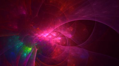 Soyut çok renkli fraktal ışık arkaplanı 3B görüntüleme