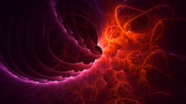 Soyut çok renkli fraktal ışık arkaplanı 3B görüntüleme