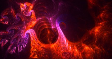 Soyut fraktal ışık arkaplanı 3 boyutlu oluşturuluyor