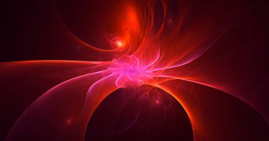 Soyut çok renkli fraktal ışık arkaplanı 3B görüntüleme