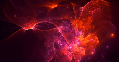 Soyut çok renkli fraktal ışık arkaplanı 3B görüntüleme