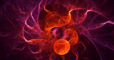 Soyut çok renkli fraktal ışık arkaplanı 3B görüntüleme