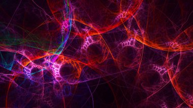 Soyut çok renkli fraktal ışık arkaplanı 3B görüntüleme