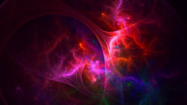 Soyut çok renkli fraktal ışık arkaplanı 3B görüntüleme