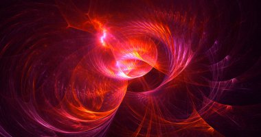 3B, soyut fantezi ışık fraktal arkaplanı oluşturma