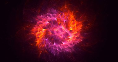 3B, soyut fantezi ışık fraktal arkaplanı oluşturma