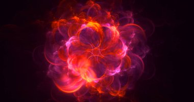 3B, soyut fantezi ışık fraktal arkaplanı oluşturma