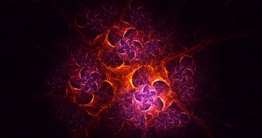 3B soyut renkli fraktal ışık arkaplanı oluşturma