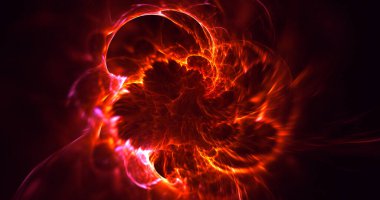 3B soyut renkli fraktal ışık arkaplanı oluşturma