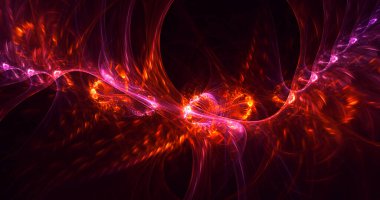 Soyut çok renkli fraktal ışık arkaplanı 3B görüntüleme