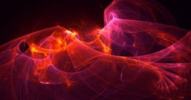 Soyut çok renkli fraktal ışık arkaplanı 3B görüntüleme