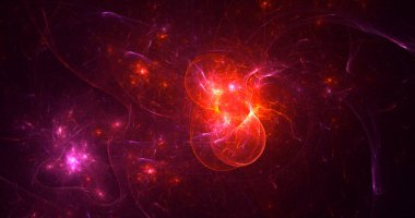 Soyut çok renkli fraktal ışık arkaplanı 3B görüntüleme