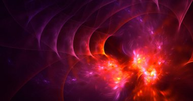 Soyut çok renkli fraktal ışık arkaplanı 3B görüntüleme