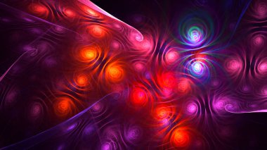 Soyut çok renkli fraktal ışık arkaplanı 3B görüntüleme