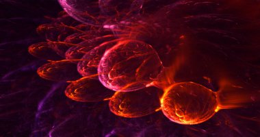 Soyut çok renkli fraktal ışık arkaplanı 3B görüntüleme