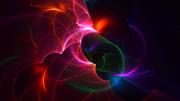 Renderização Abstrato Fundo Luz Fractal Multicolor — Fotografia de Stock