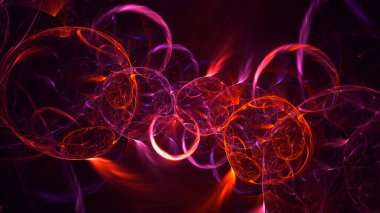 Soyut çok renkli fraktal ışık arkaplanı 3B görüntüleme