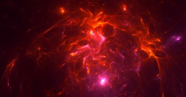 Soyut çok renkli fraktal ışık arkaplanı 3B görüntüleme