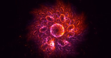 Soyut çok renkli fraktal ışık arkaplanı 3B görüntüleme